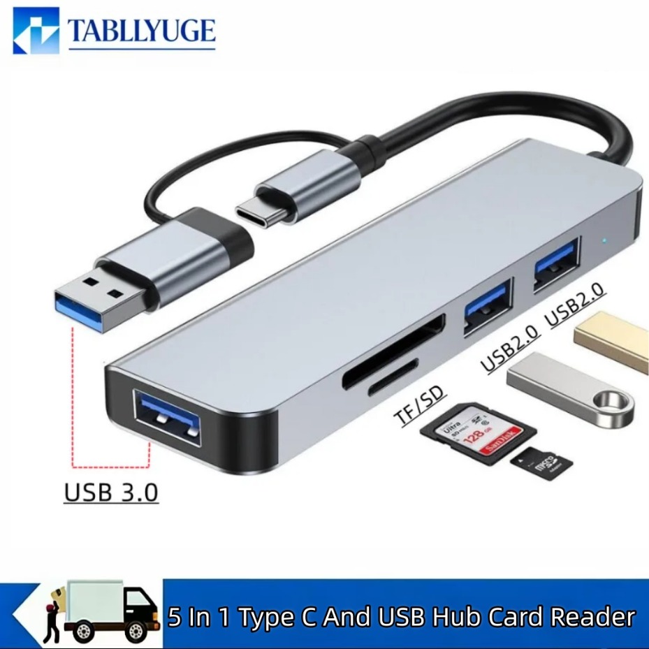 موزع USB-C 5/7/8 في 2 مع قارئ  - مراجعة Office Xp وسعره