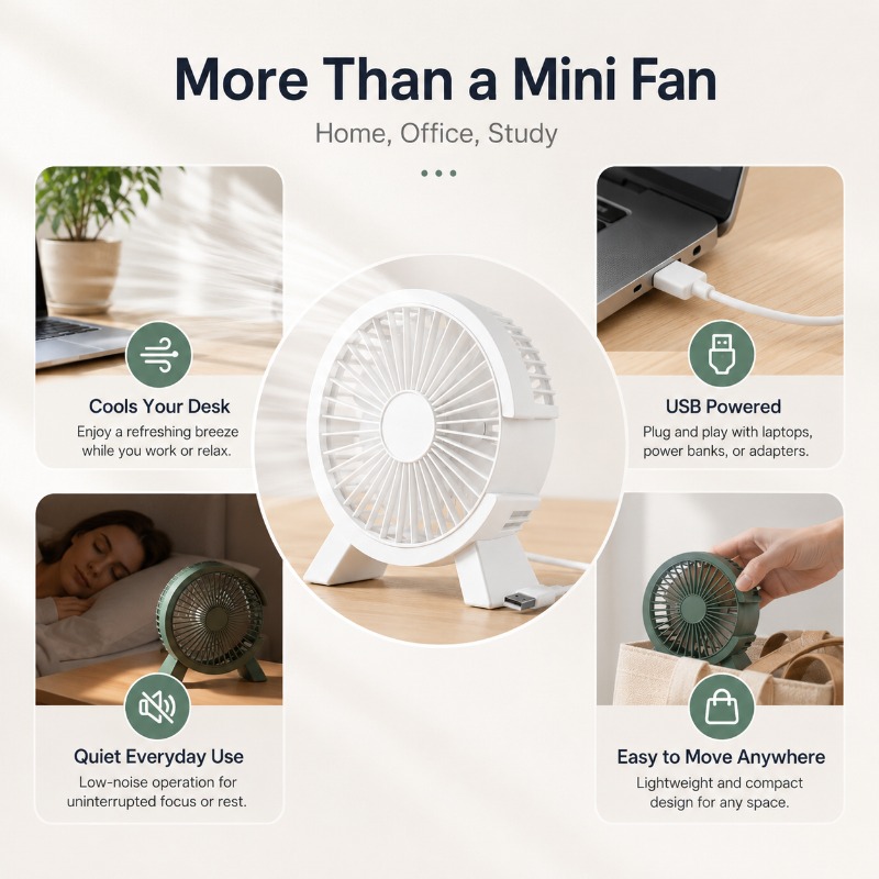 مروحة طاولة صغيرة قابلة لإعادة - مراجعة Home Office Tech Gadgets وسعره