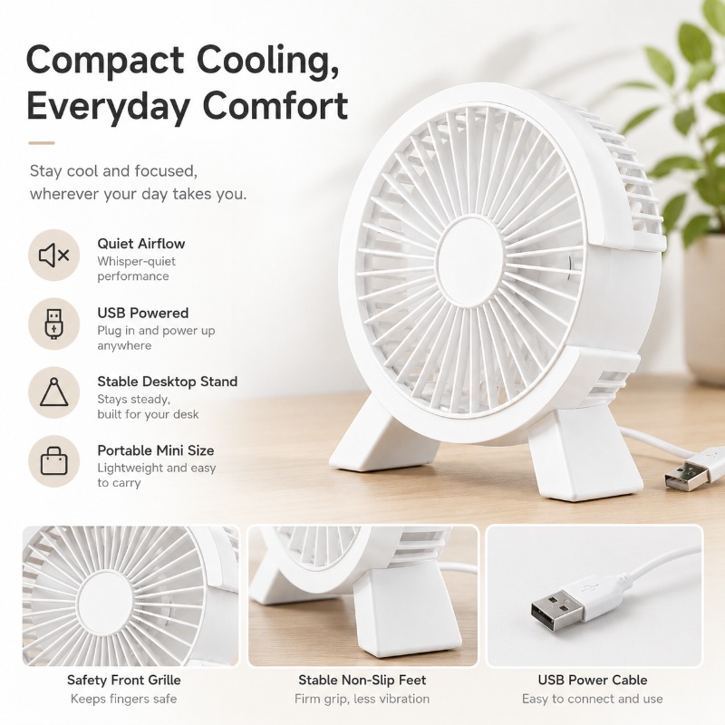 مروحة طاولة صغيرة قابلة لإعادة - مراجعة Home Office Tech Gadgets وسعره